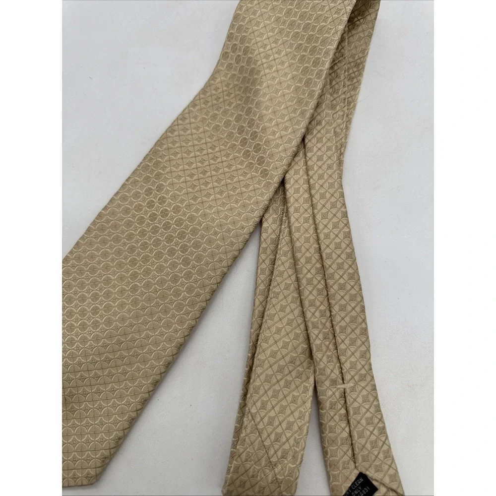 Pronto Uomo Couture Men's 100% Silk Necktie Ivory With Silver 60